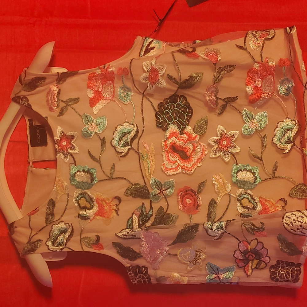 Multi Color Flower Lace Top